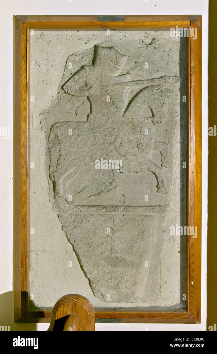 Il cavaliere normanno a cavallo, Hampstead Norreys, Berkshire Foto Stock