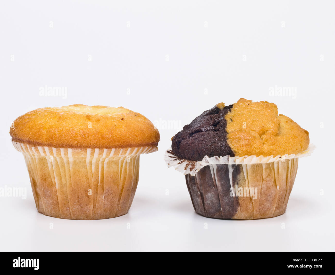 Dettaglio foto di due muffin americano Foto Stock