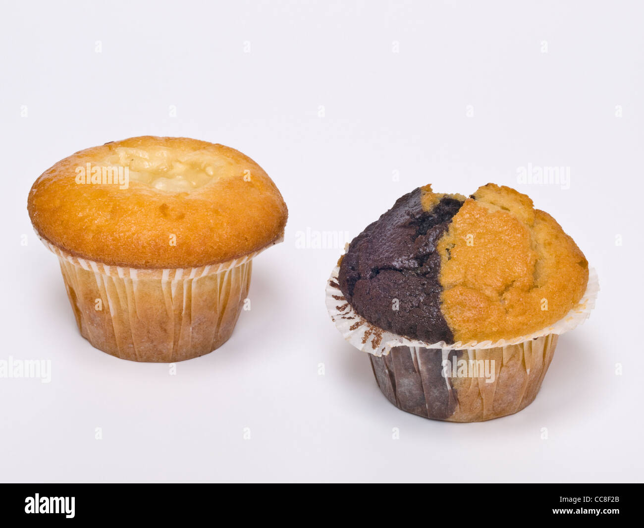 Dettaglio foto di due muffin americano Foto Stock
