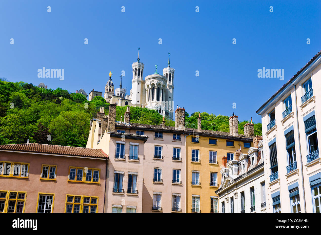 Sopra Foviere città vecchia Vieux Lyon, Francia (Patrimonio Mondiale dell'UNESCO) Foto Stock