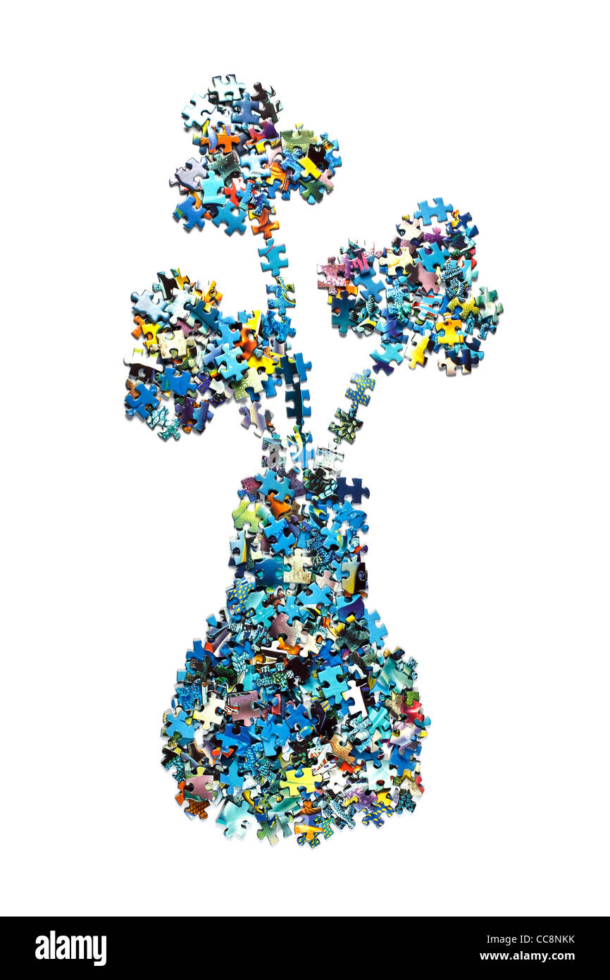 Vaso composto da il puzzle , isolato Foto Stock