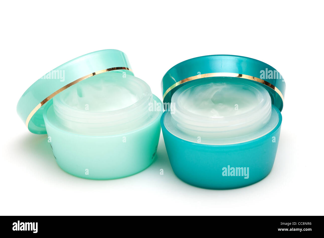 Foto di skincare su sfondo bianco Foto Stock