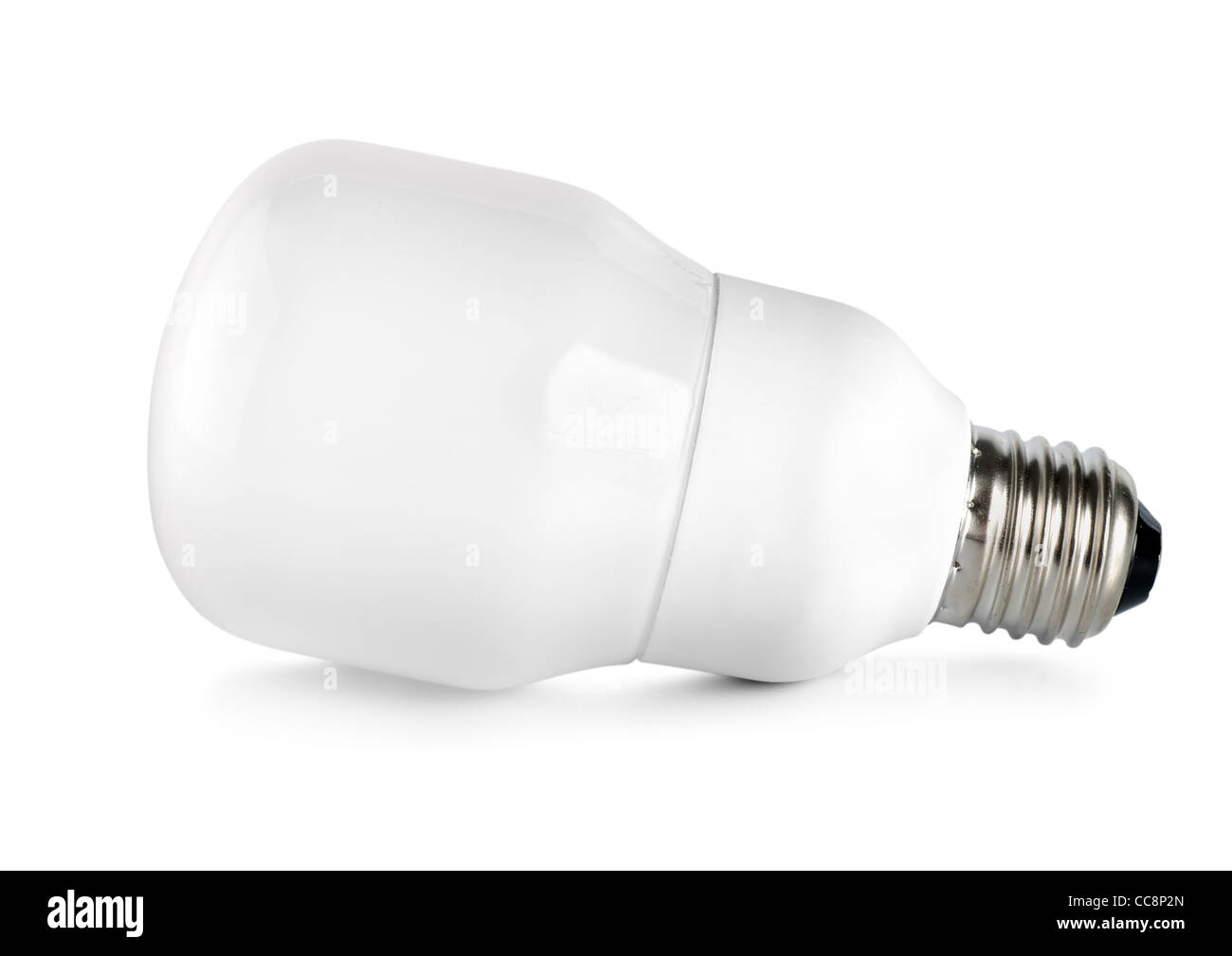Compatta a risparmio energetico per lampade fluorescenti isolati su sfondo bianco Foto Stock