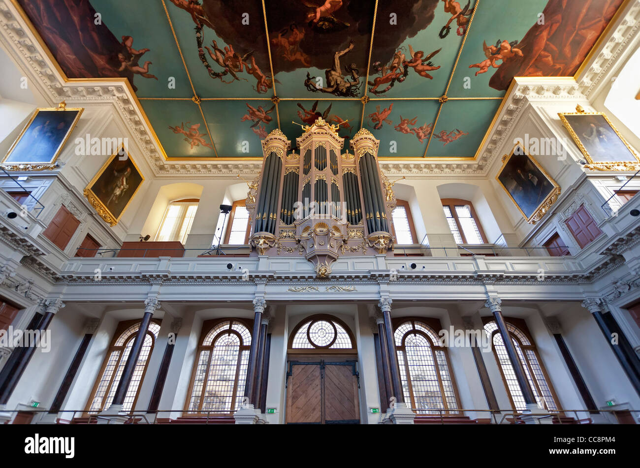 Interno del rinnovato Sheldonian Theatre, Oxford 3 Foto Stock