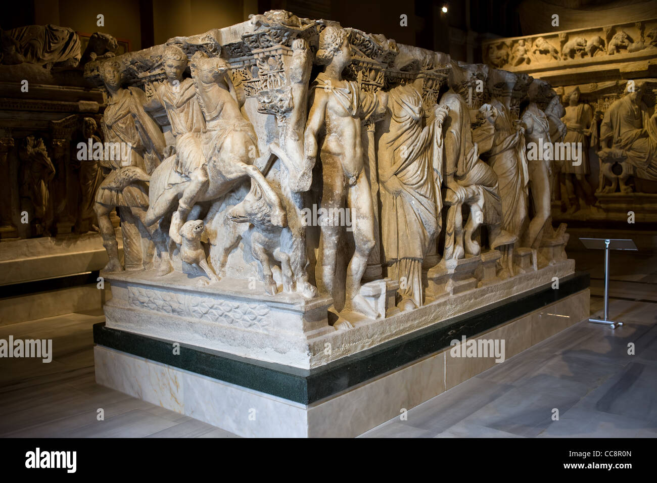 Sarcofago romano da Seleucia, seconda metà del terzo secolo a.c. nel Museo Archeologico di fotografia (consentito) ad Istanbul in Turchia Foto Stock