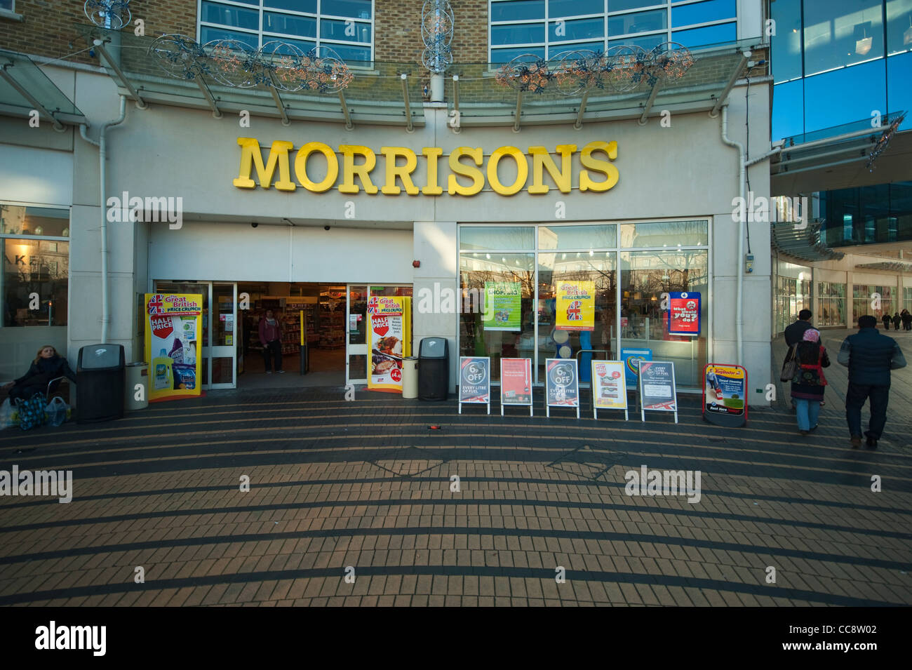 Il British High Street. Morrisons supermercato Foto Stock