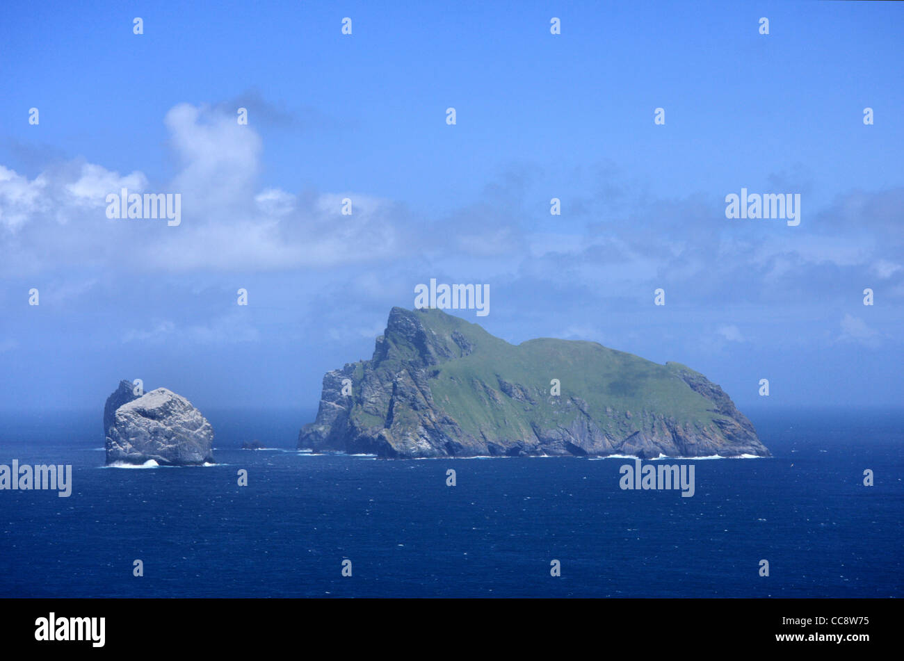 Stac Lee e Boreray preso dal divario sulla isola di Hirta, St Kilda, Scozia Foto Stock