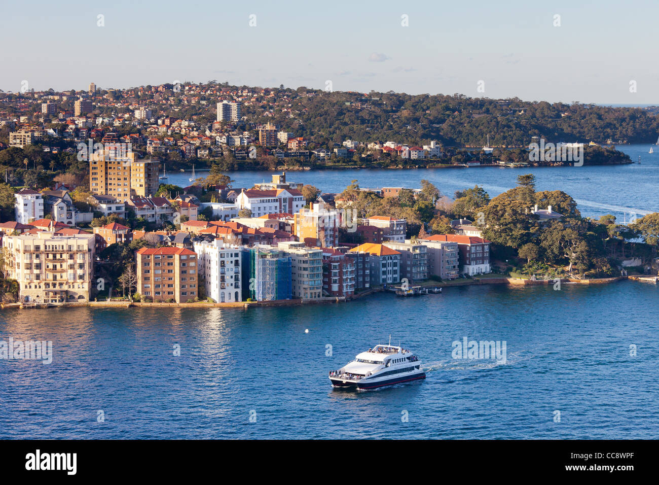 Traghetto passando la Kirribilli a Sydney Foto Stock