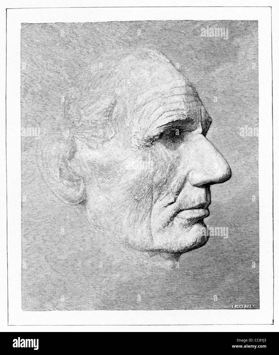 Questa maschera di vita di Abramo Lincoln realizzato da Leonard W. Volk in Chicago, aprile 1860 - poco prima che la convenzione repubblicana. Foto Stock