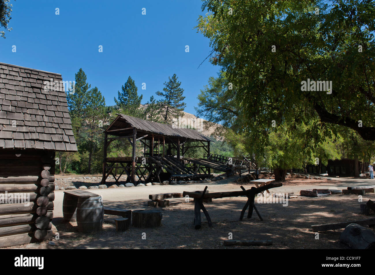 Replica del Mulino Sutters, sito della California il primo oro della scoperta, nel paese d'oro di Coloma California USA Foto Stock