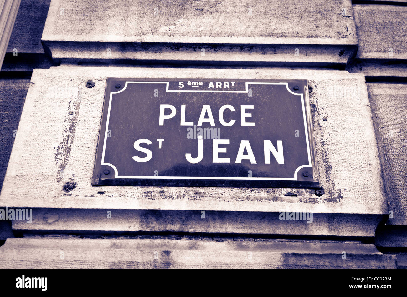 Strada segno nella città vecchia Vieux Lyon, Francia (Patrimonio Mondiale dell'UNESCO) Foto Stock