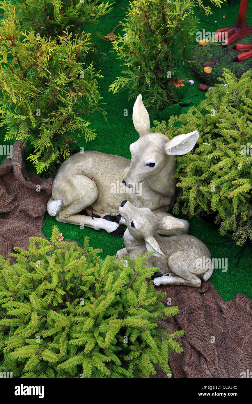 Deer giocattolo in legno artificiale Foto Stock