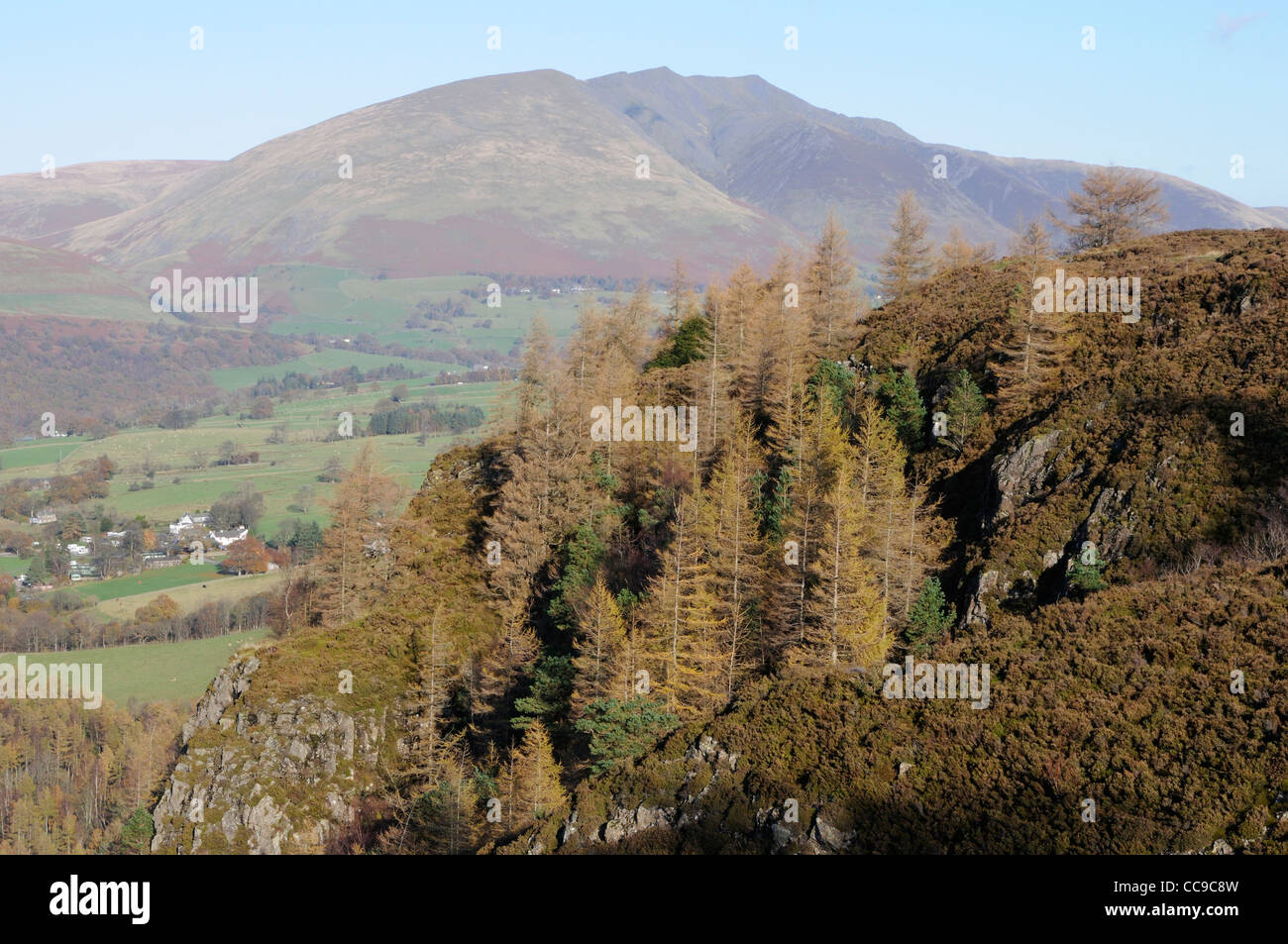 Vista su Walla greppo per Blencathra, Lake District Foto Stock