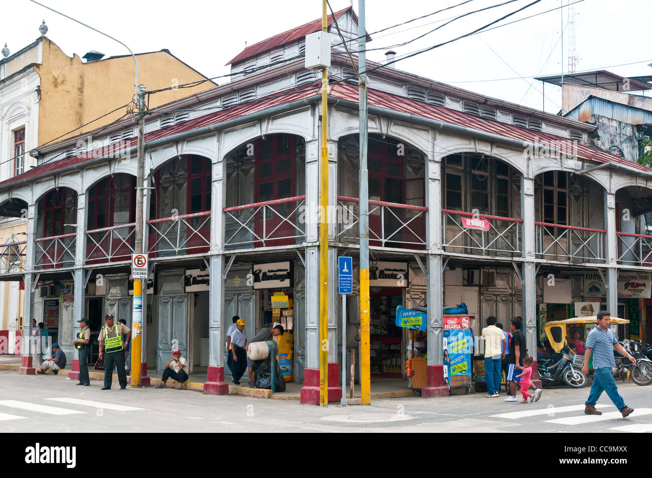 Iquitos, Perù. Casa de Fierro o ferro House progettata e costruita nel 1860 da Gustave Eiffel Foto Stock
