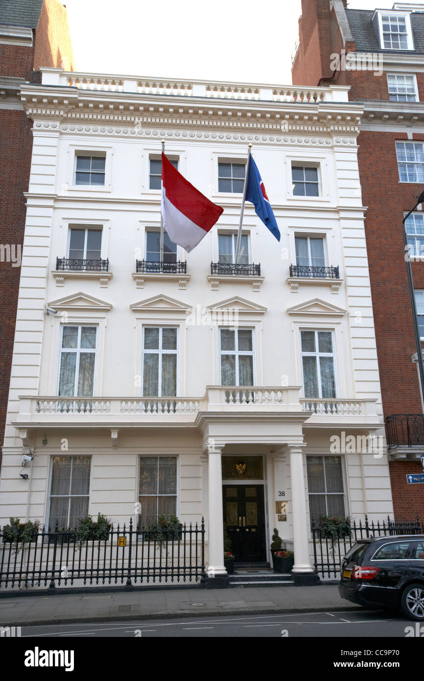 L'ambasciata indonesiana Grosvenor Square Londra Inghilterra Regno Unito Regno Unito Foto Stock