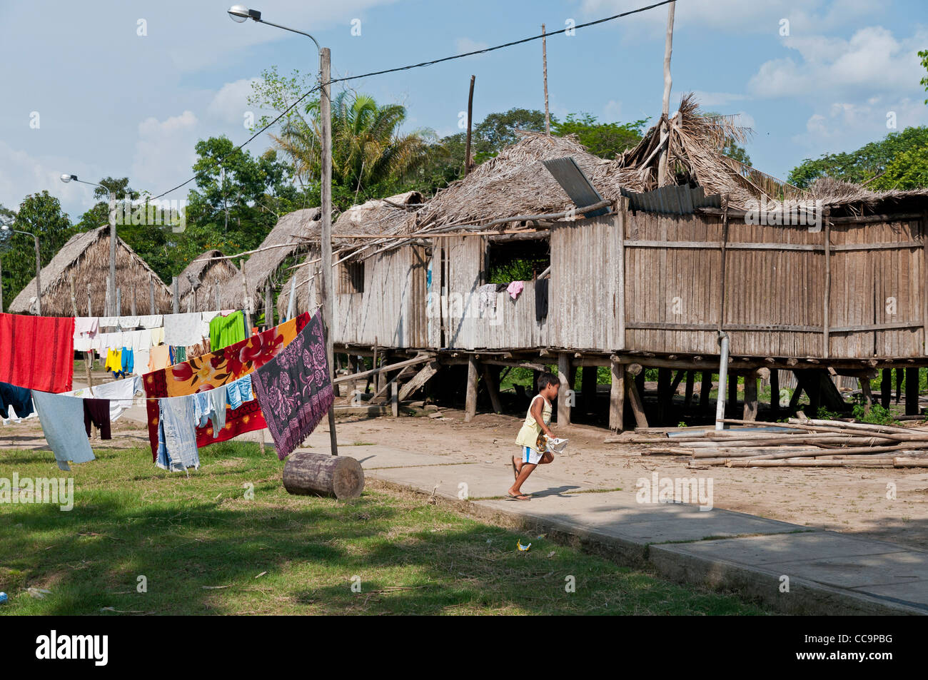 Pacaya Samiria riserva nazionale, Perù. Villaggio di Bolivar. Foto Stock