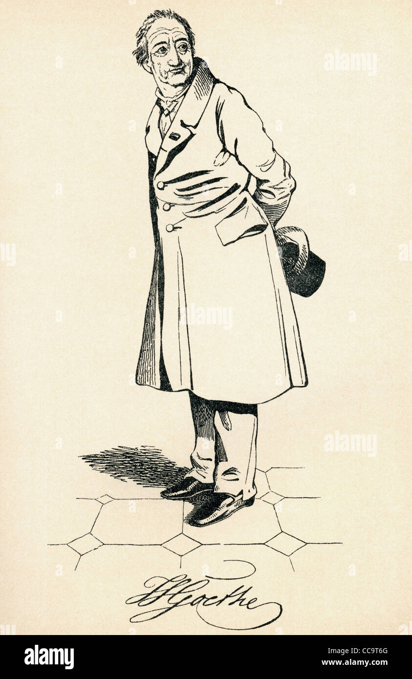 Johann Wolfgang von Goethe, 1749 - 1832. Scrittore tedesco, artista pittorico, biologo, fisico teorico e polymath. Foto Stock