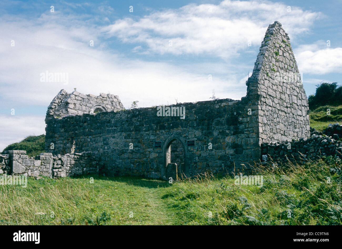 St Kieran's-un inizio di christain diruta chiesa su INISH (Fine) Mor - Isole Aran -Co Galway, Irlanda Foto Stock