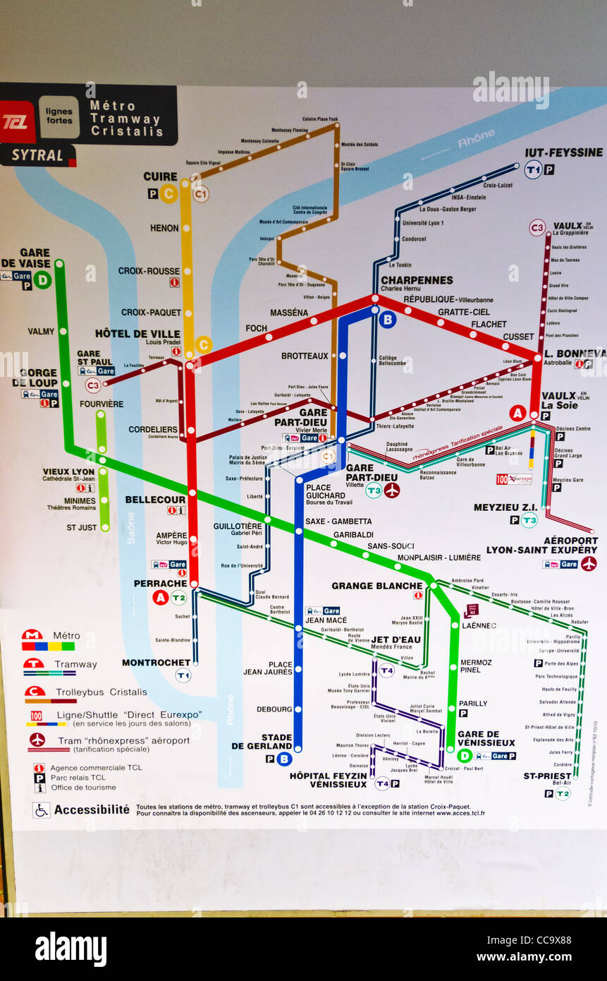 Metro Route Map Lione Francia Patrimonio Mondiale Dell UNESCO Foto Metro Route Map Lione Francia Patrimonio Mondiale Dell UNESCO Foto