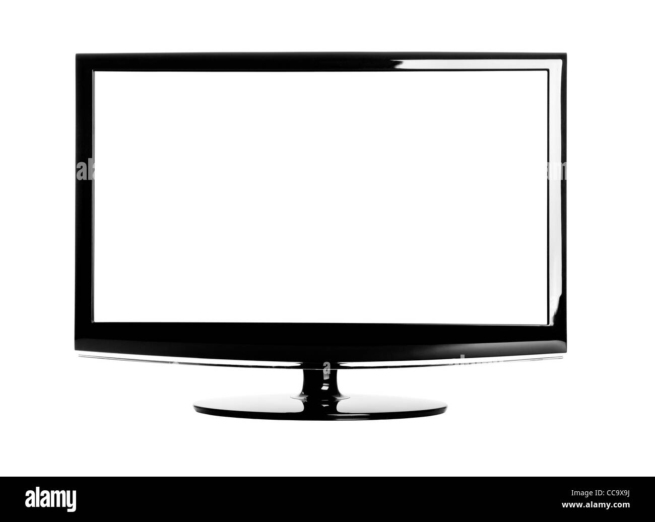 Moderno TV lcd isolate su uno sfondo bianco Foto Stock