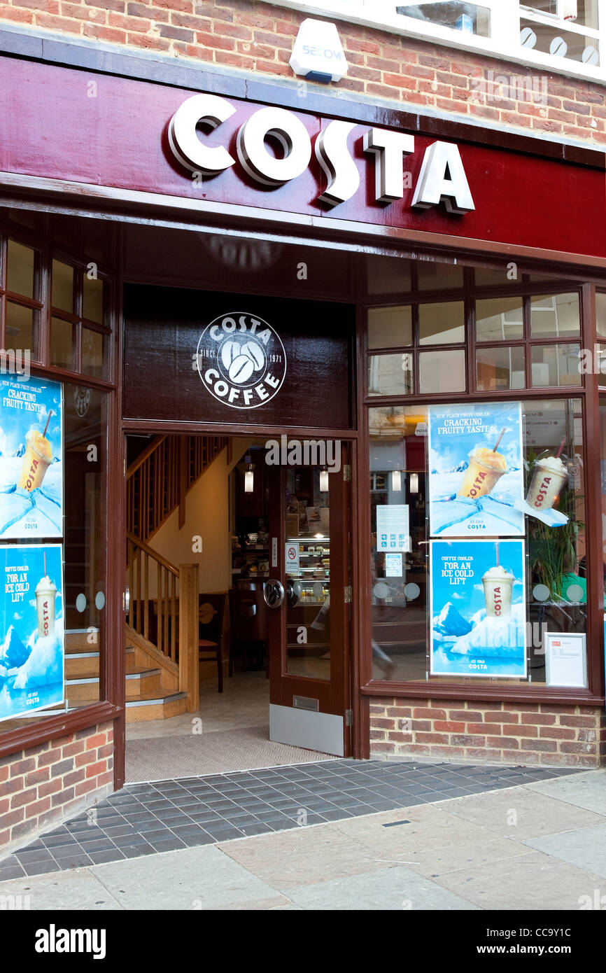 Costa Coffee shop di uscita in Canterbury REGNO UNITO Foto Stock