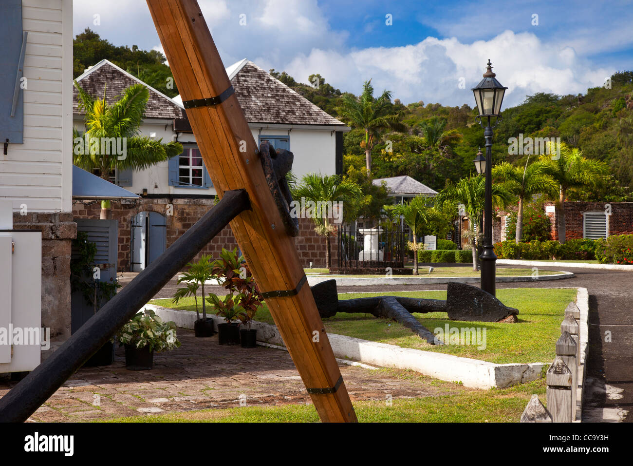 Centro storico di Nelson's darsene sull'isola caraibica di Antigua, Isole Sottovento, West Indies Foto Stock