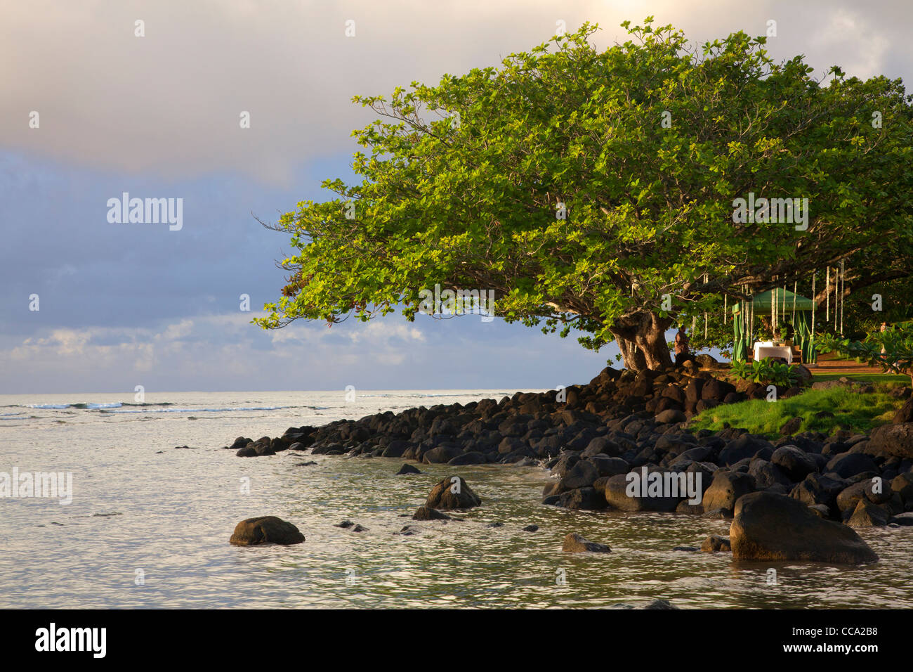 Regis Resort, Hanalei Bay, Princeville, Kauai, Hawaii. Foto Stock