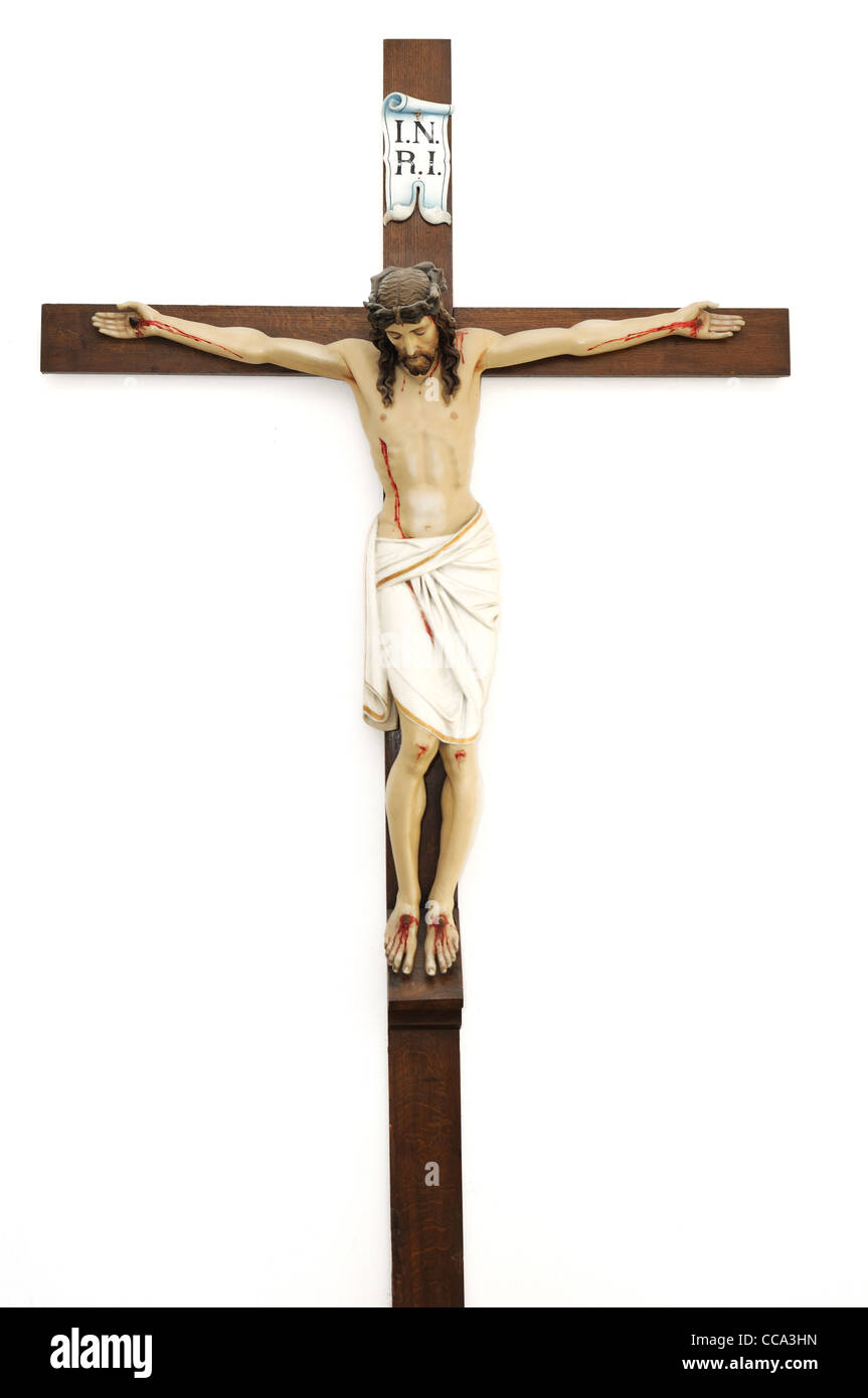 Monte Dove è Stato Crocifisso Gesù Crocifisso Gesù Cristo sulla croce di legno, isolato Foto stock - Alamy