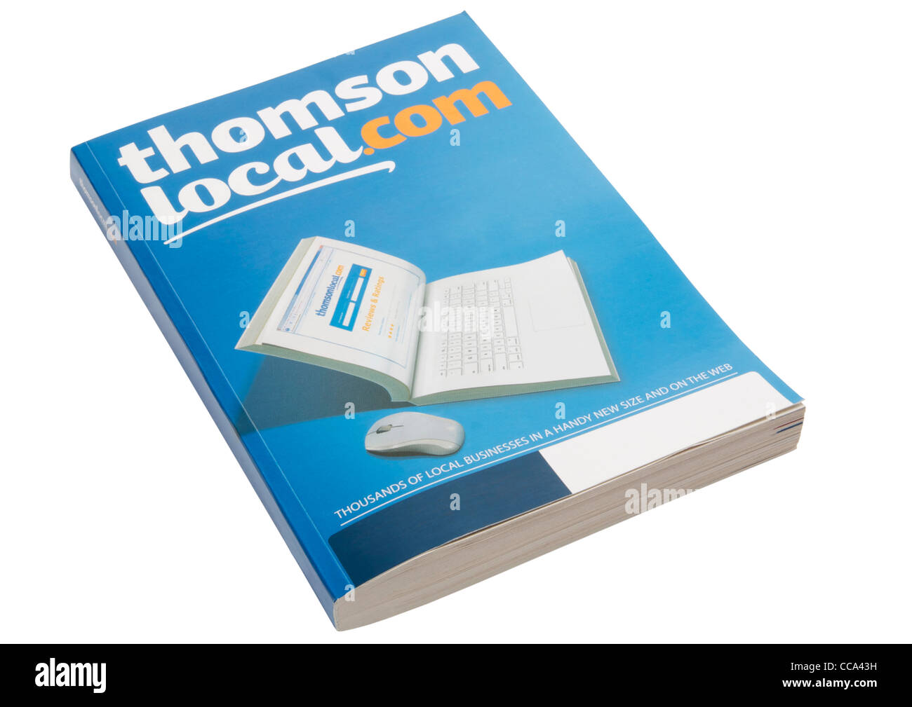 Thomson local business directory su sfondo bianco Foto Stock