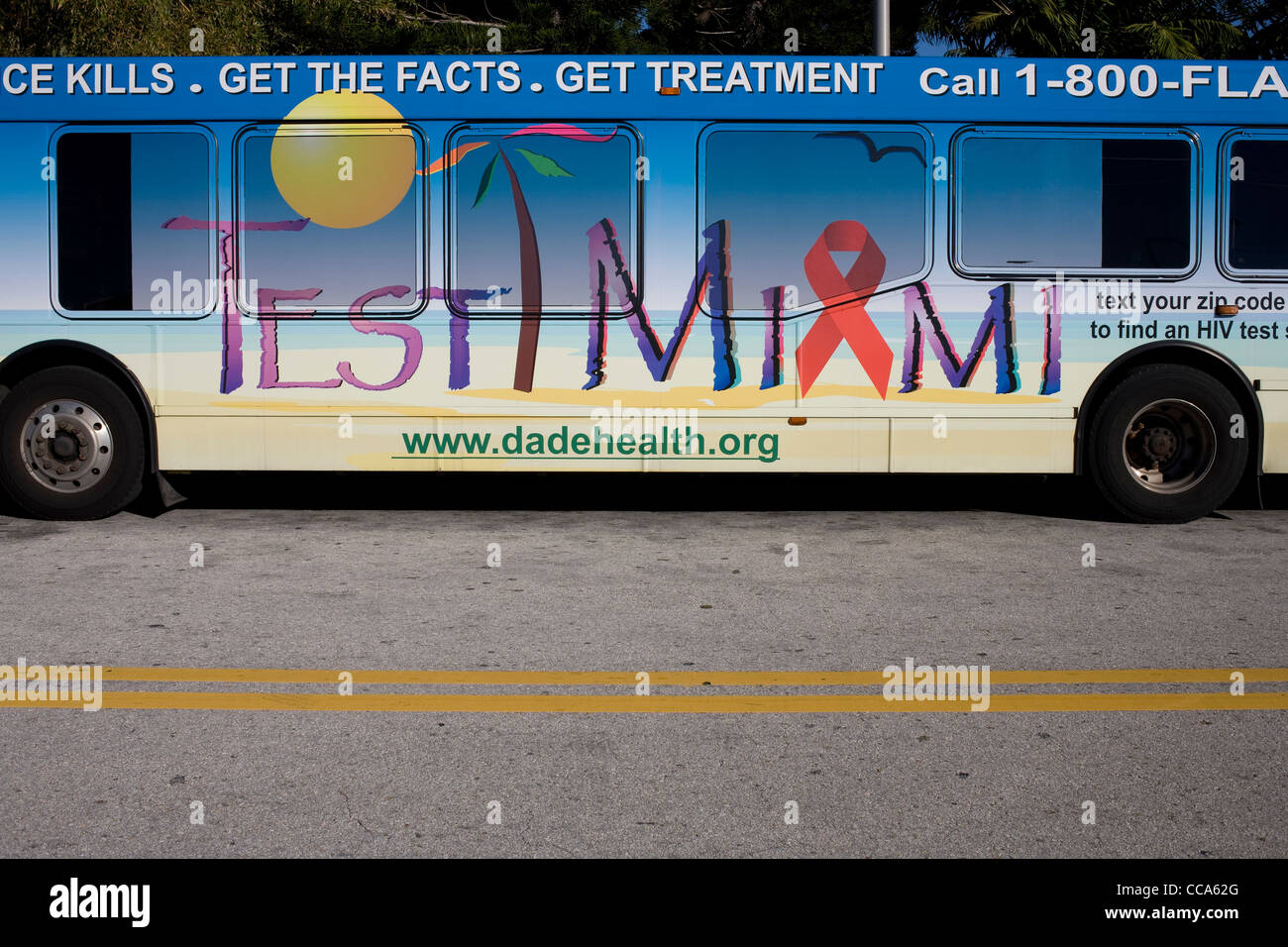 Mobile test HIV clinica di South Beach di Miami Foto Stock