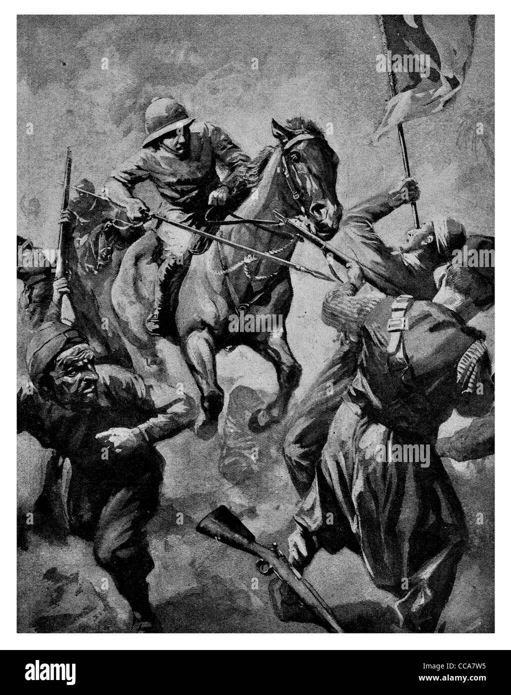 1915 British Shaiba Mesopamia grandi George Godfrey Massy Wheeler bandiera nemico muore il tumulo di colori montato mortalmente feriti Foto Stock