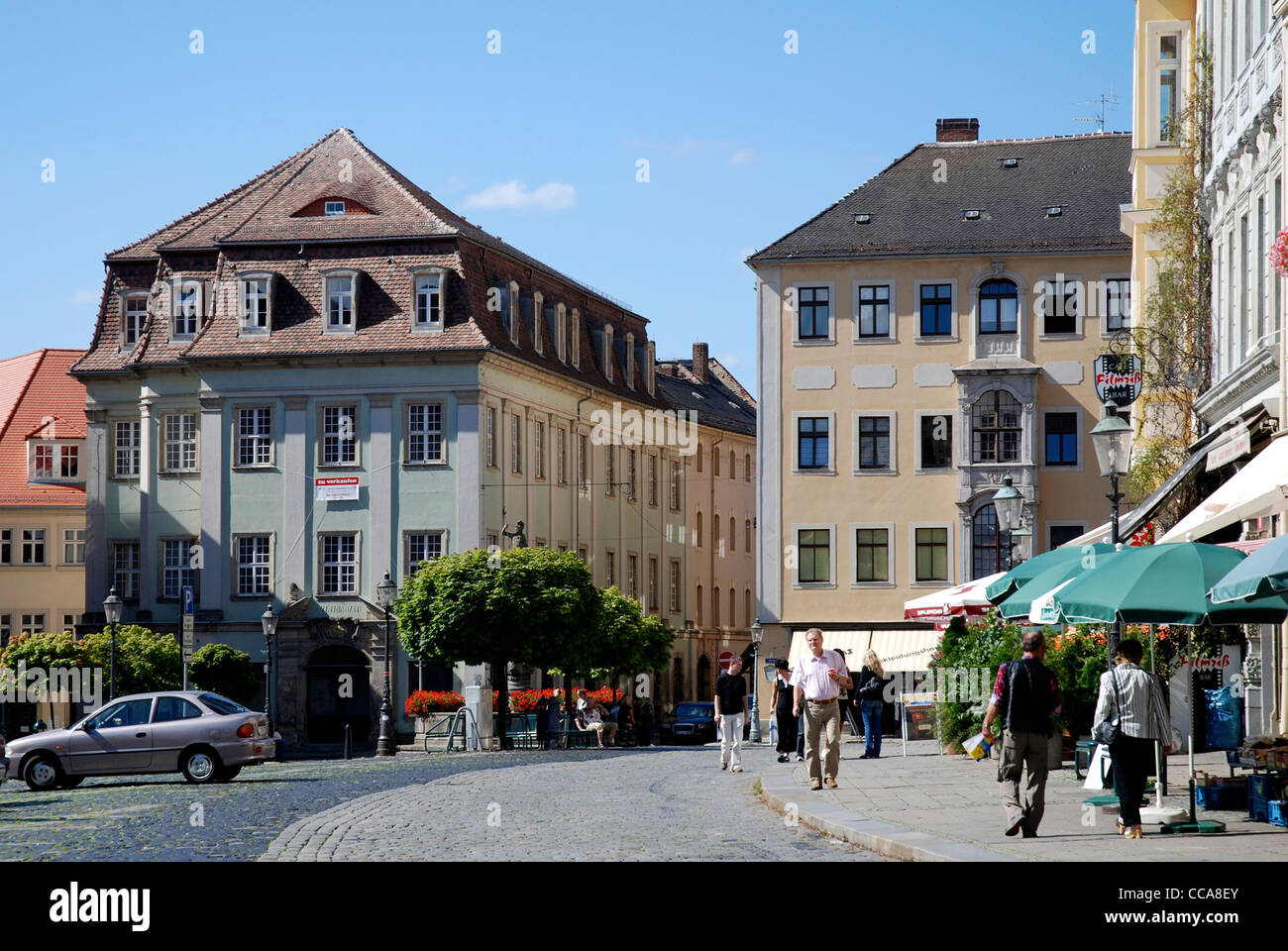 Mercato dell'est della città sassone di Zittau in Alta Lusazia. Foto Stock