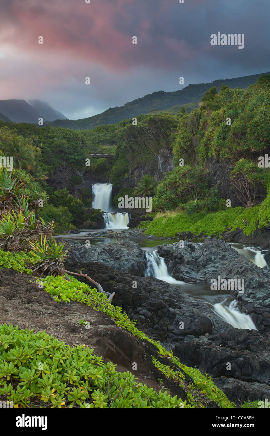 Ohe"o Gulch - aka sette piscine sacra, Haleakala National Park, vicino a Maui, Hawaii. Foto Stock