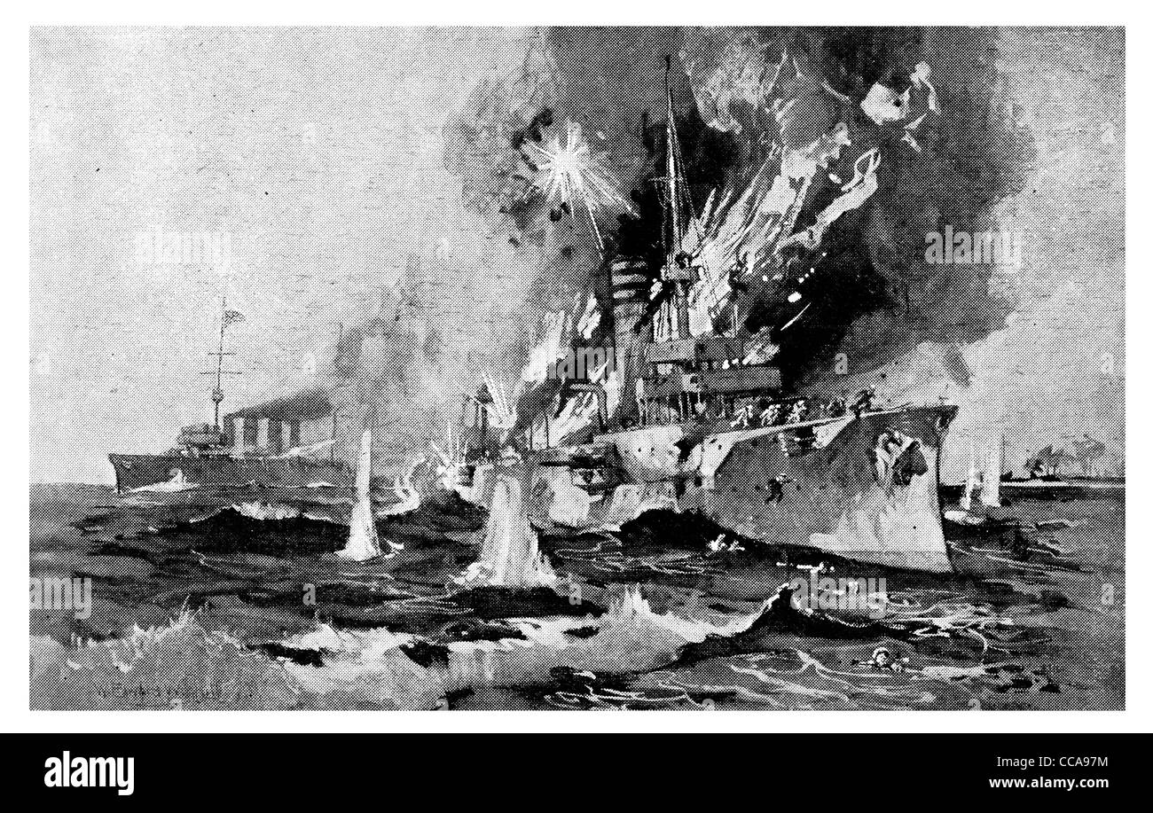 Il Capitano von Muller commander SMS Emden Cocos Island Nov 9 distrutto incrociatore australiano Sydney nave da guerra corazzata George Town Foto Stock