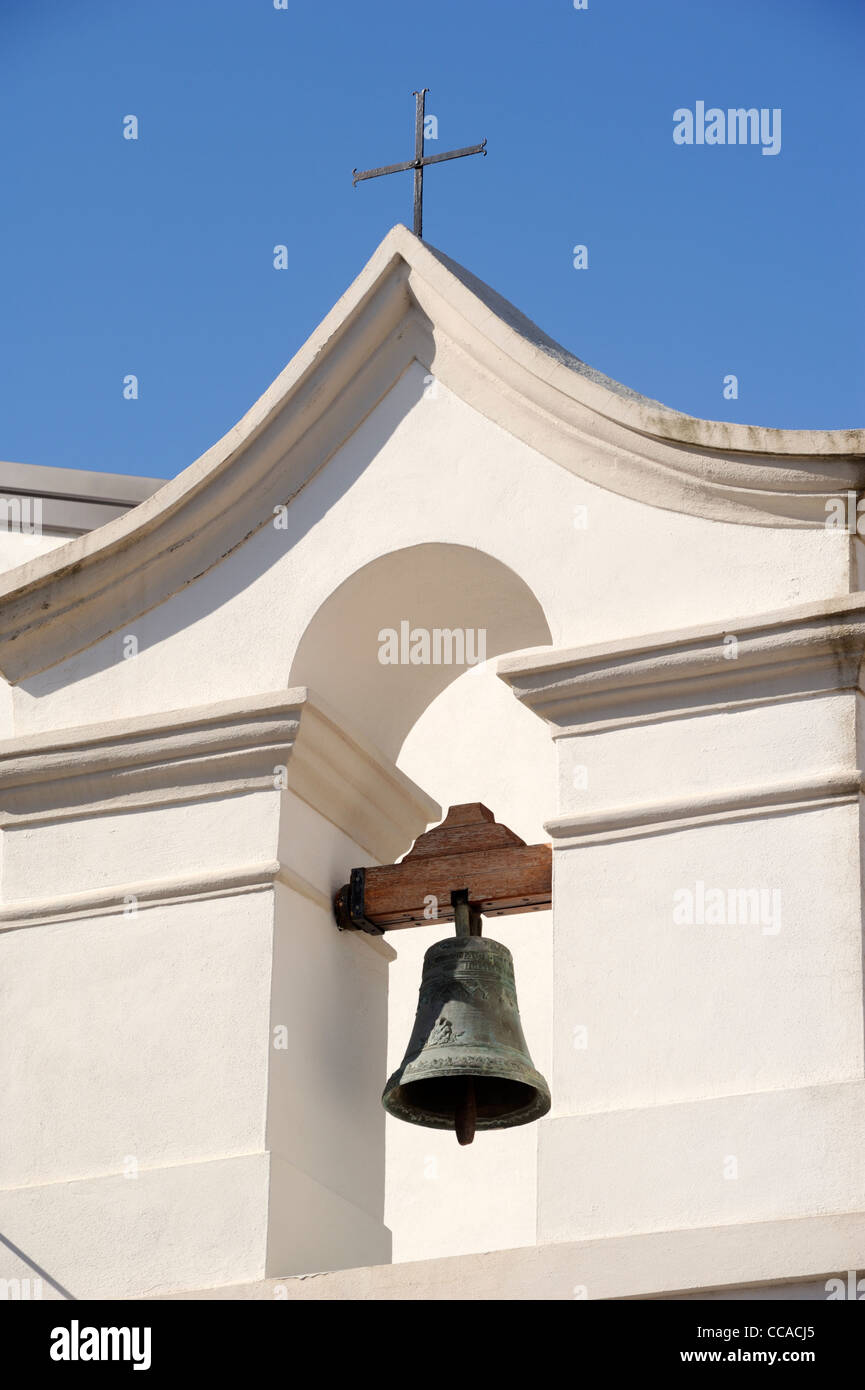 Italia, Basilicata, Roccanova, campanile della chiesa Foto Stock