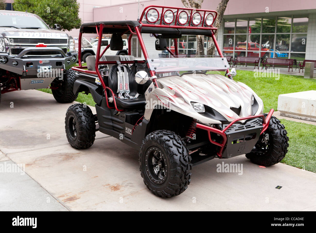 Un Polaris off-road AWD ATV ricostruire sul display Foto Stock