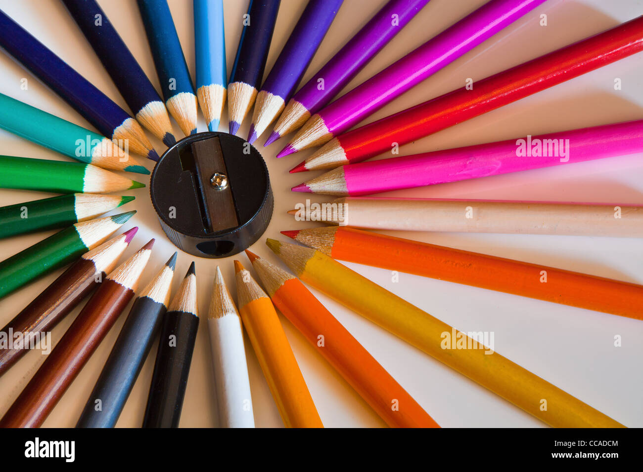 Colori attorno un temperino Foto Stock