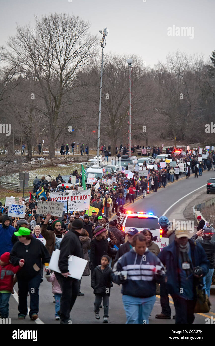 Michigan residenti protesta finanziari di emergenza legge Manager Foto Stock