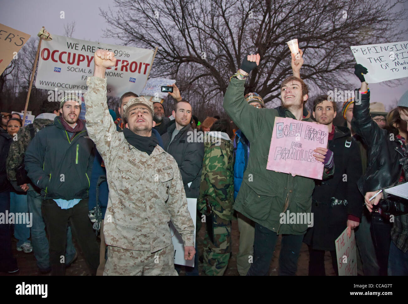 Michigan residenti protesta finanziari di emergenza legge Manager Foto Stock