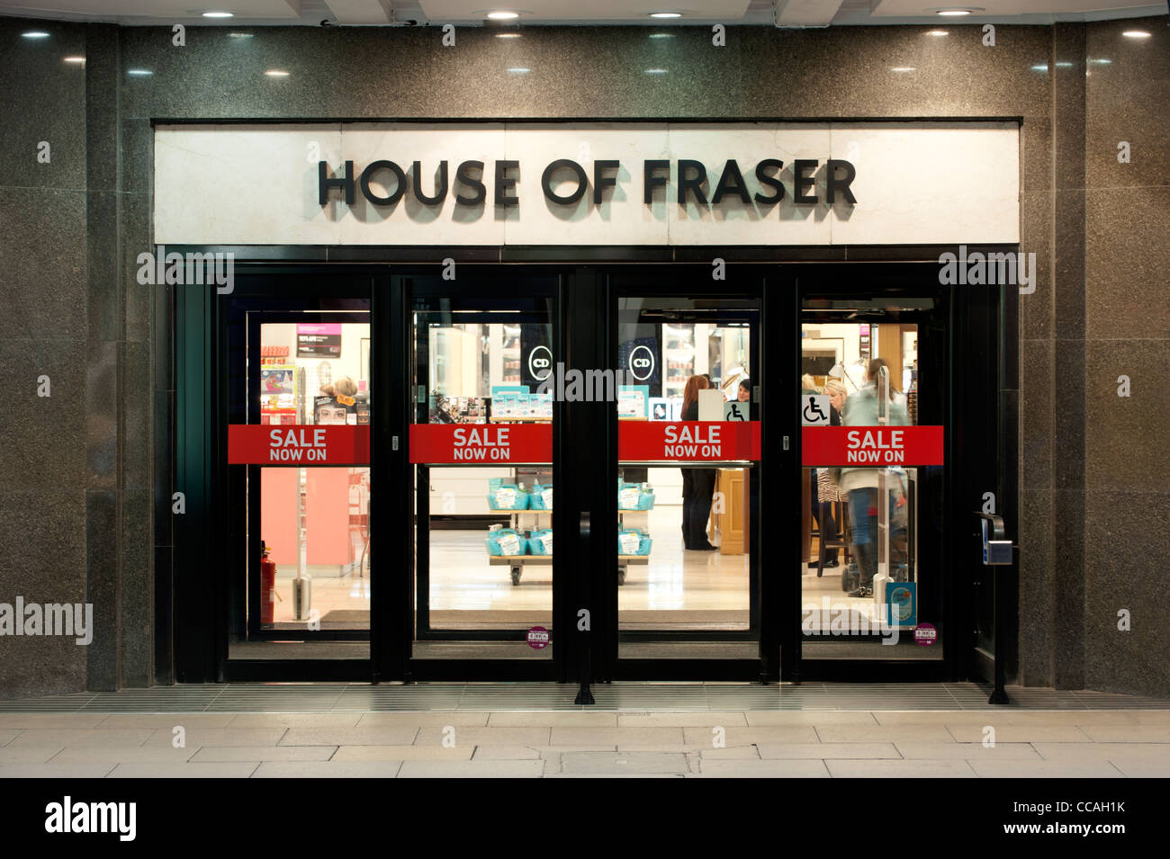 L'ingresso al department store House of Fraser (aka kendals) di Deansgate, Manchester, Regno Unito. (Solo uso editoriale) Foto Stock