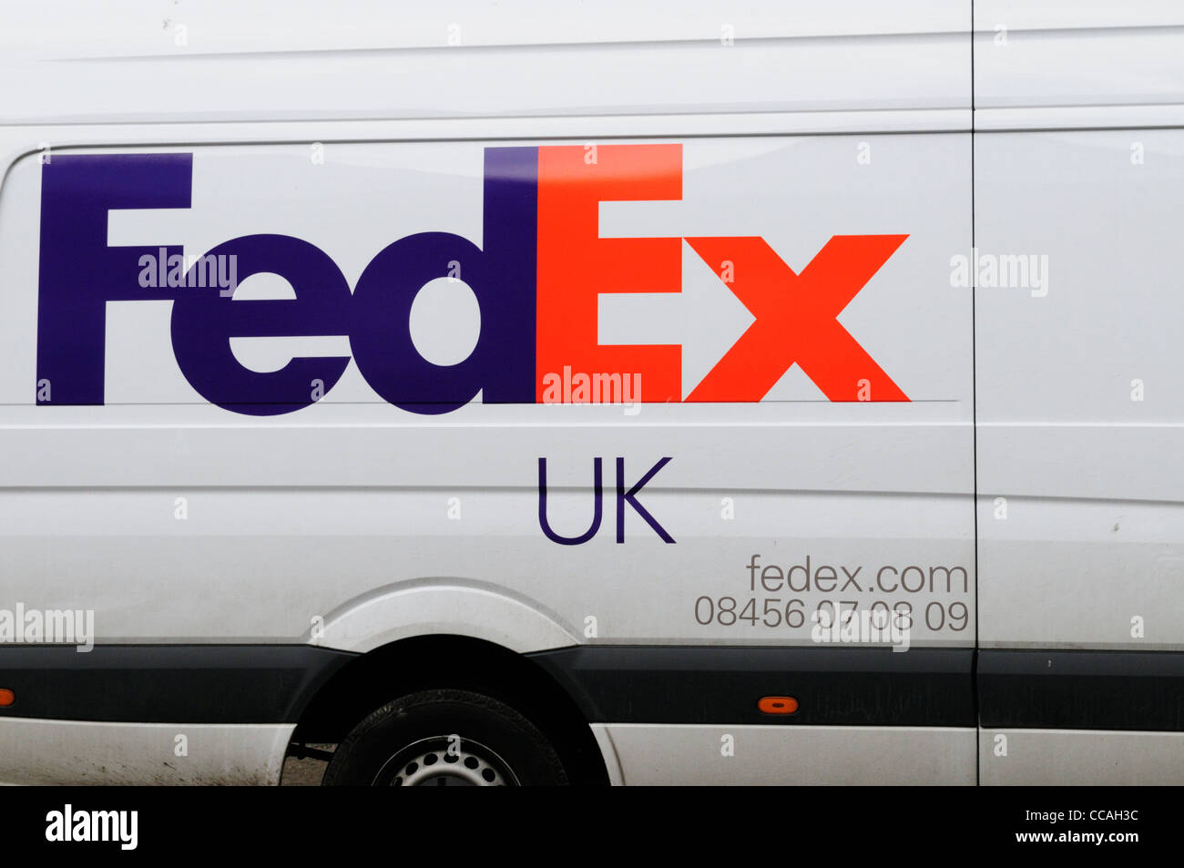 FedEx consegna UK Van, Cambridge, Inghilterra, Regno Unito Foto Stock