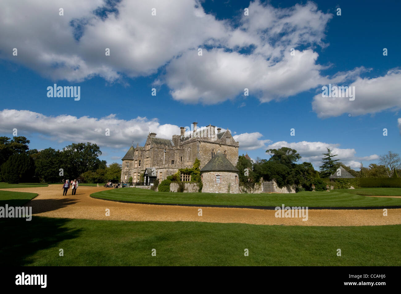 Lord Montagu's casa di famiglia al 13th ° secolo Palace House sulla Beaulieu Estate nel New Forest National Park di Hampshire in Gran Bretagna. Foto Stock