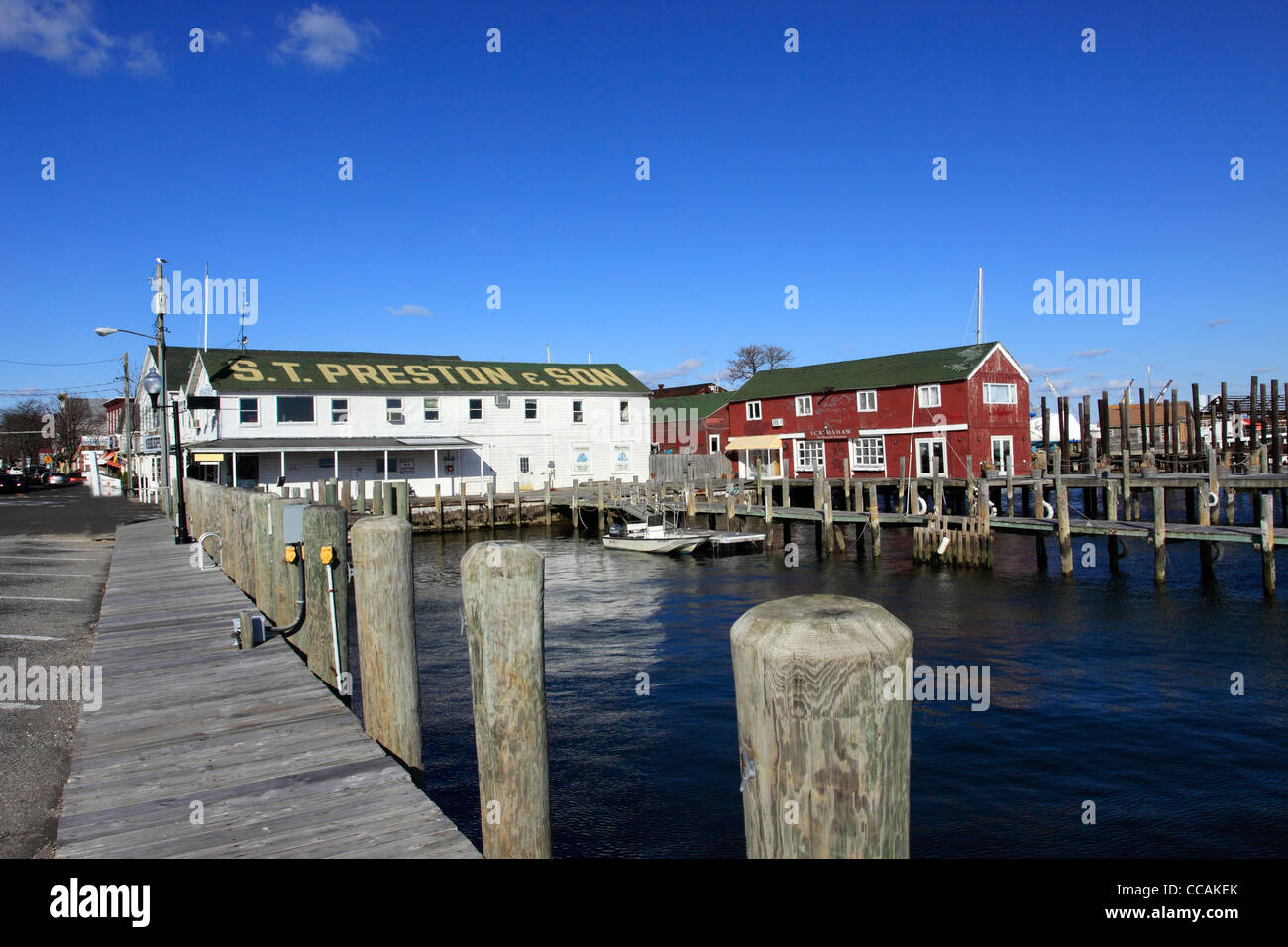 Greenport Harbour sulla forcella del nord orientale di Long Island NY Foto Stock
