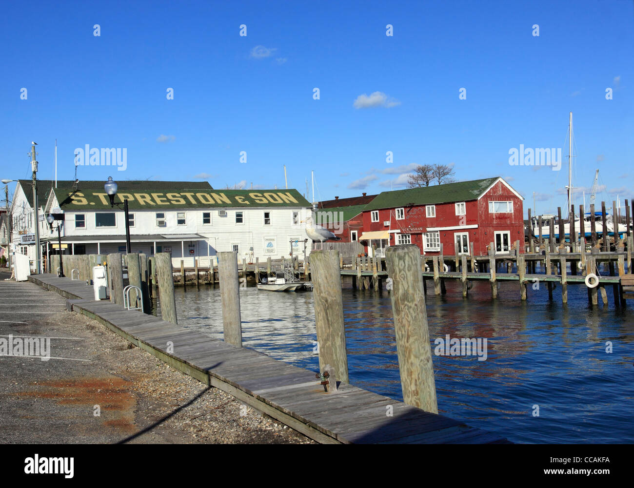 Greenport Harbour sulla forcella del nord orientale di Long Island NY Foto Stock