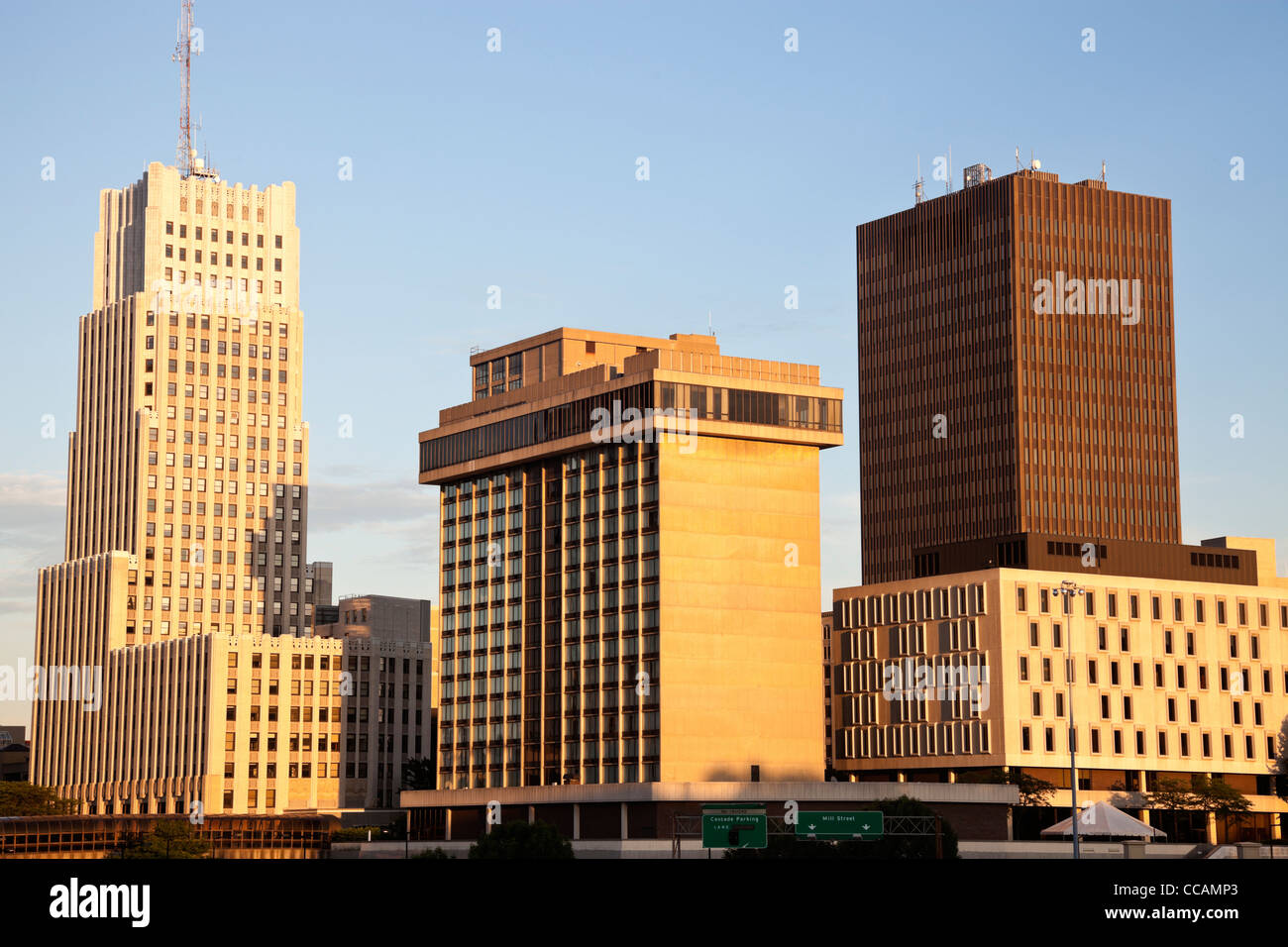 Akron, Ohio - pomeriggio skyline della città Foto Stock