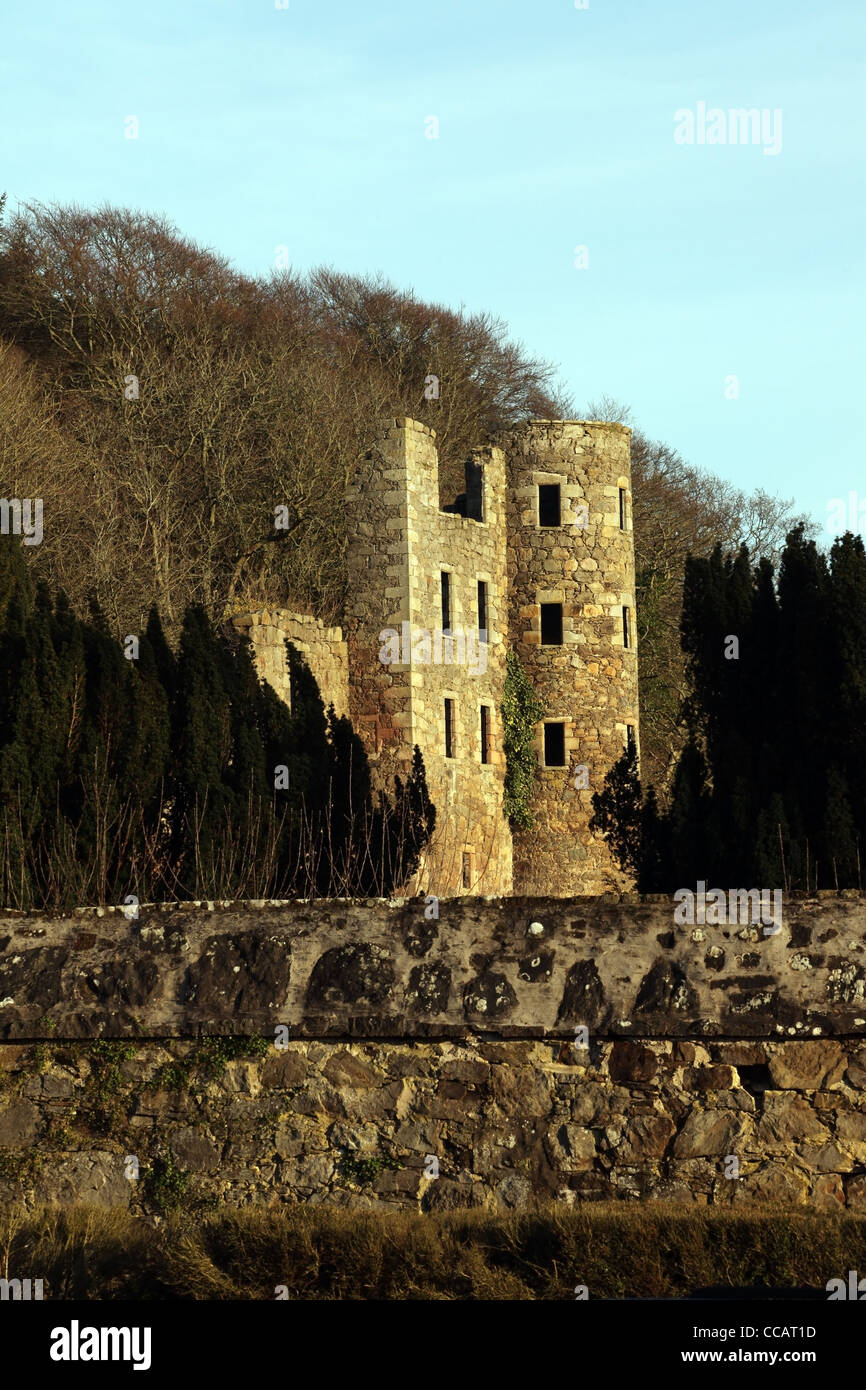 La rovina del castello di Ellon noto anche come Ardgeith o Ardgight castello nel villaggio di Ellon, Aberdeenshire, Scotland, Regno Unito Foto Stock