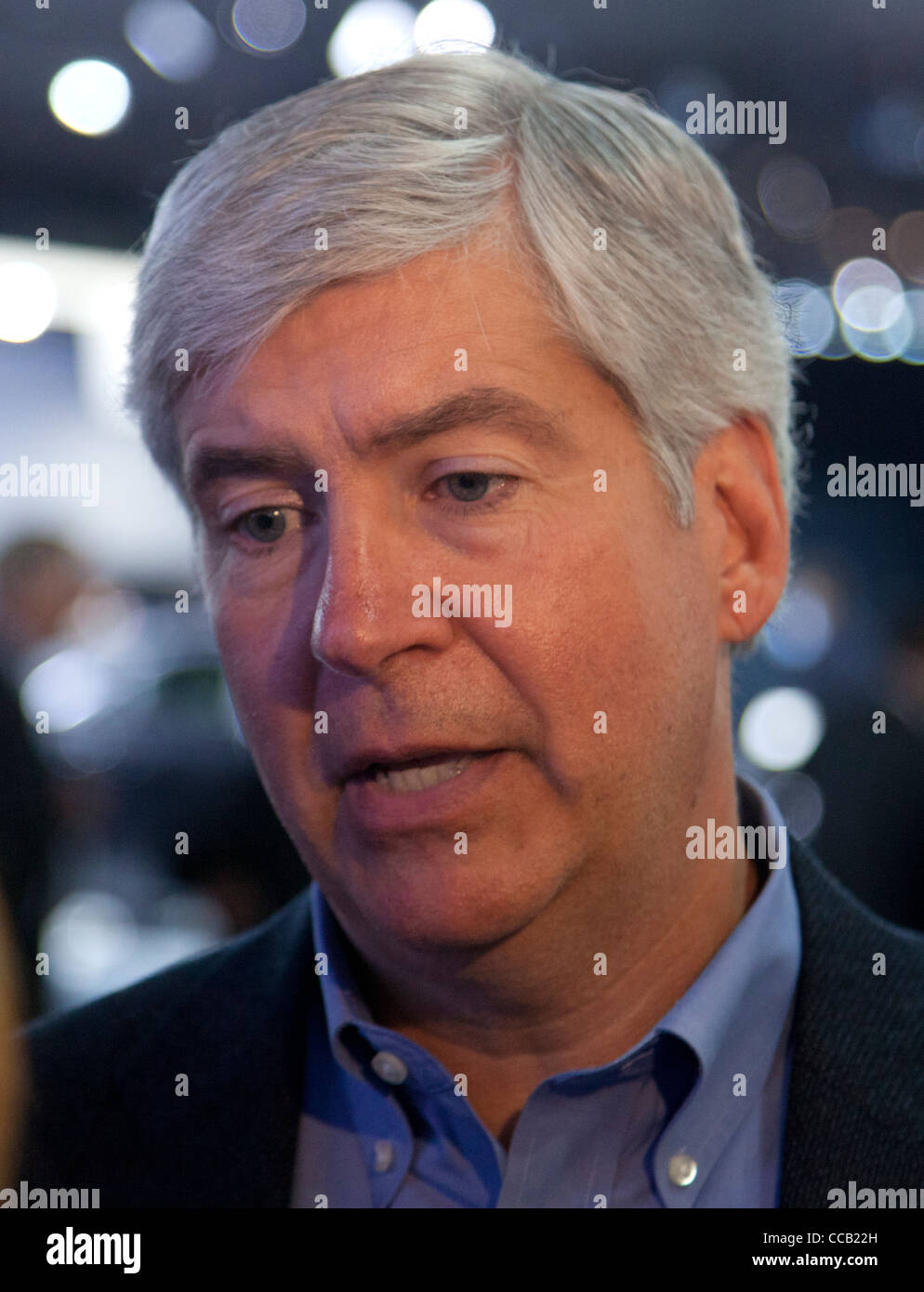 Michigan governatore Rick Snyder al 2012 North American International Auto Show Foto Stock