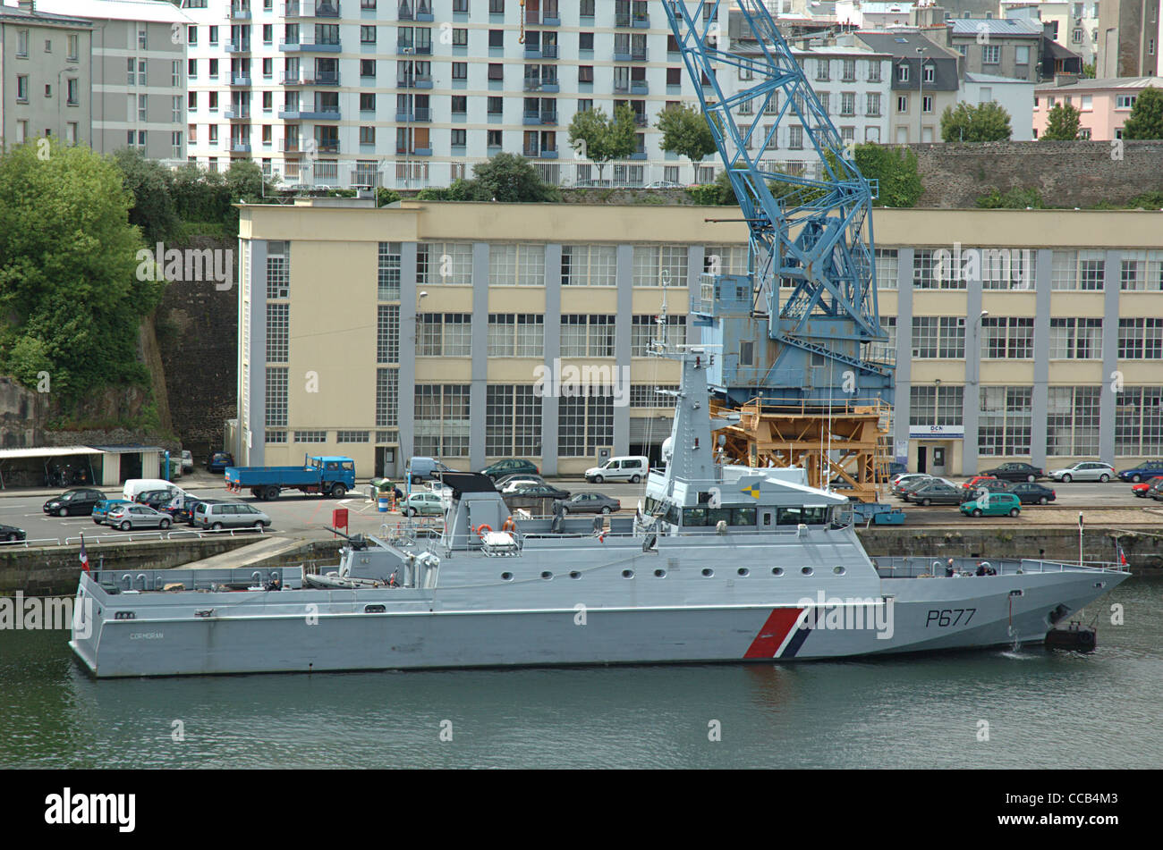 Cormoran (P677), un francese di nave della marina americana. Brest, Finistère, Bretagne, Francia. Foto Stock