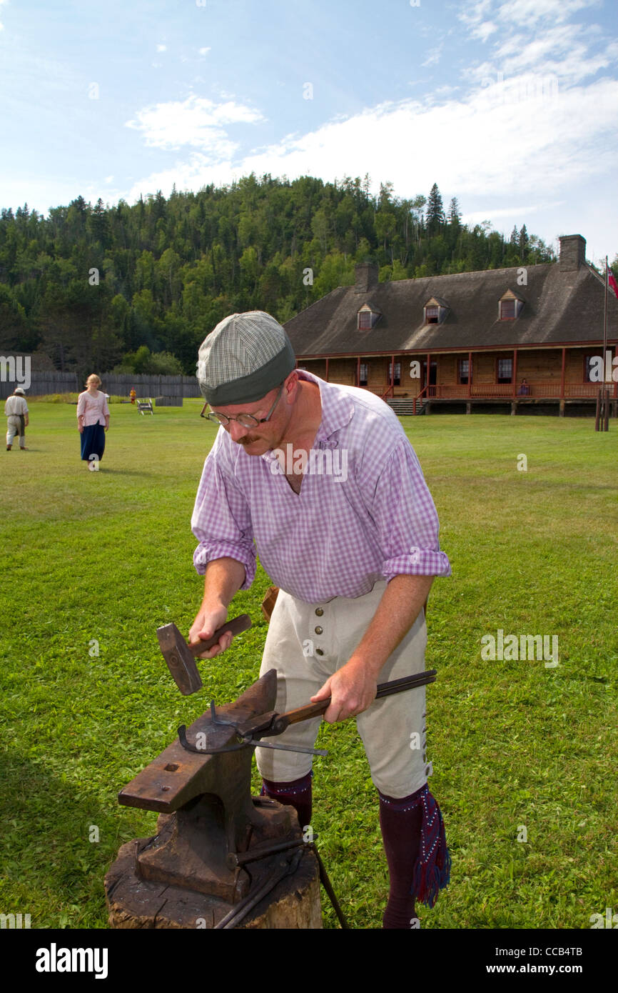 Il Rendezvous rievocazione al Grand Portage Monumento nazionale sulla sponda nord del lago Superior, Minnesota, Stati Uniti d'America. Foto Stock