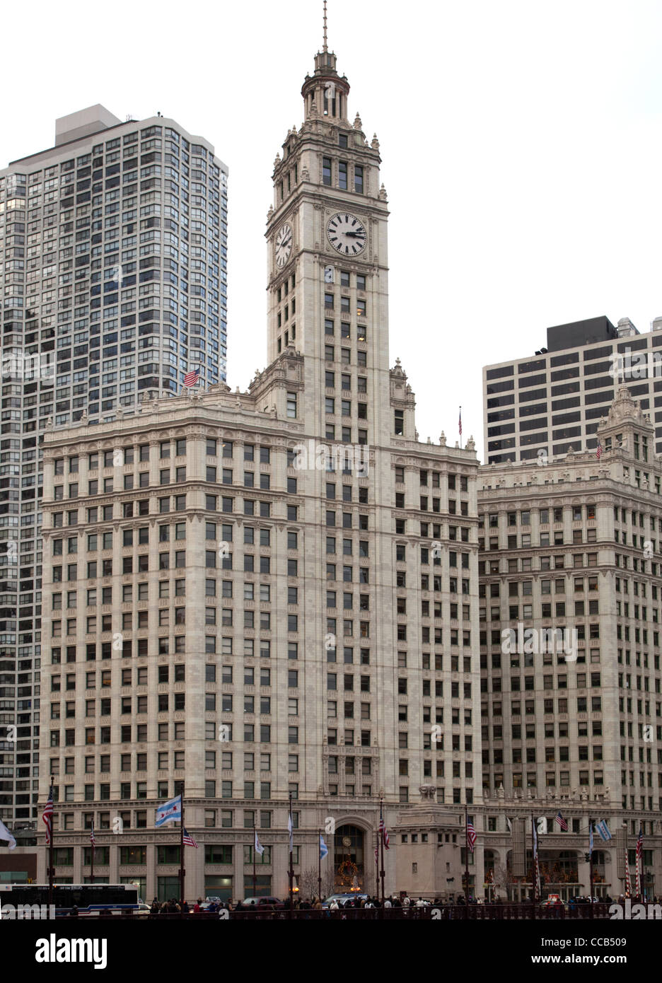 Wrigley Building di North Michigan Avenue a Chicago's vicino al lato nord. Foto Stock